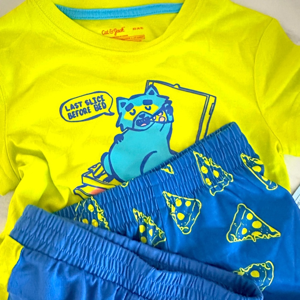 NWT Bright Blue and Yellow Kids Pajamas Set - Picture 3 of 3